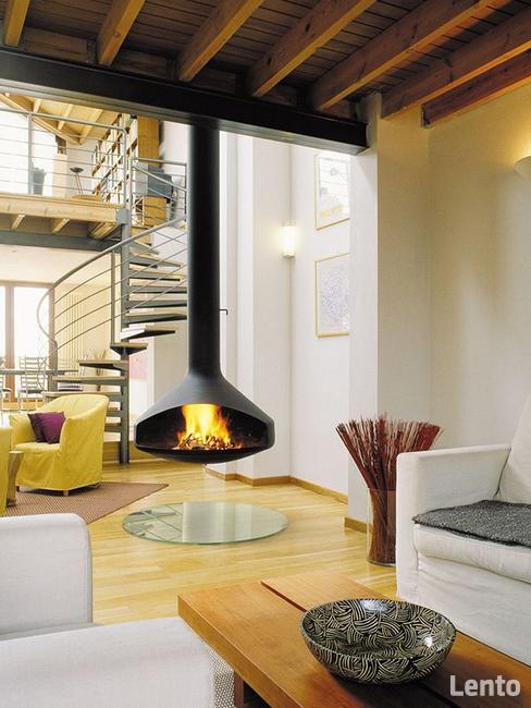 Ekskluzywny kominek wiszący, obrotowy FOCUS model ERGOFOCUS