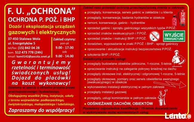 Fu Ochrona P.poż Sandomierz Legalizacja przeglądy gaśnic