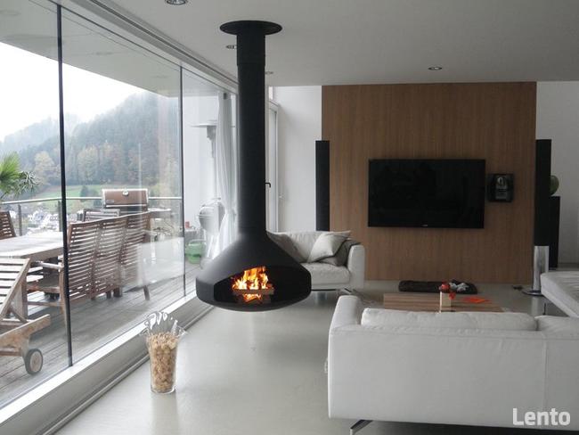 Ekskluzywny kominek wiszący, obrotowy FOCUS model ERGOFOCUS