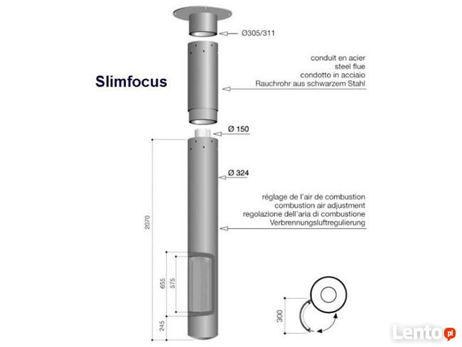 Ekskluzywny Francuski Kominek FOCUS model SLIMFOCUS