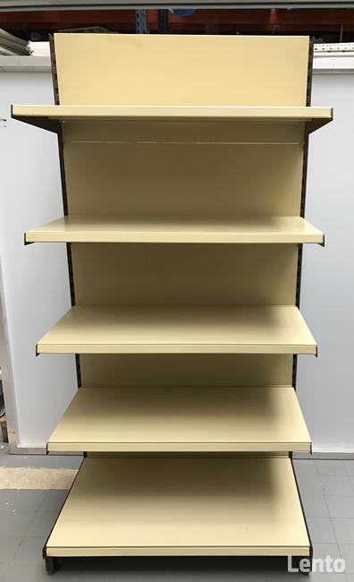 Regał sklepowy metalowy przyścienny magazynowy do warsztatu