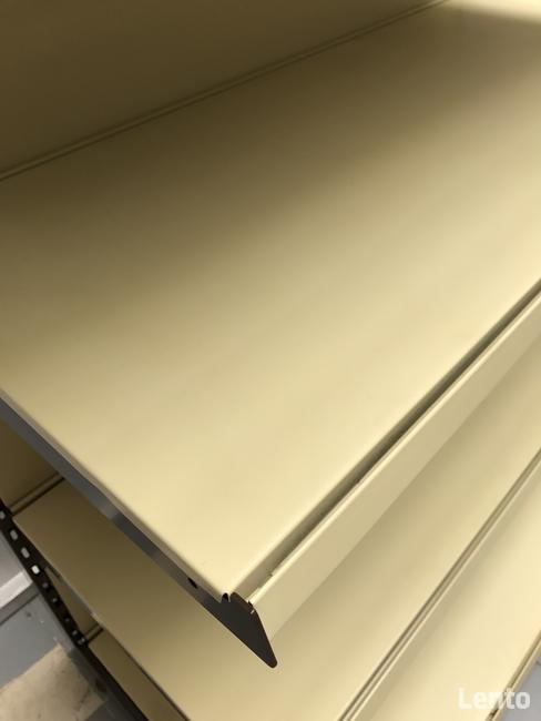 Regał sklepowy metalowy przyścienny magazynowy do warsztatu