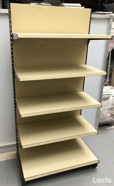 Regał sklepowy metalowy przyścienny magazynowy do warsztatu
