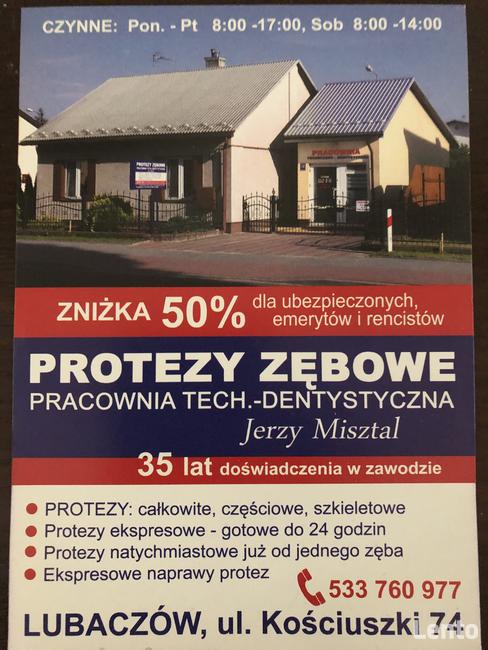 Protezy Zębowe Rejestracja w Gabinecie lub na tel. 533760977