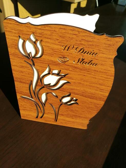 Kartka Ślubna Ślub Karta Drewno Motyl Wesele Para Młoda