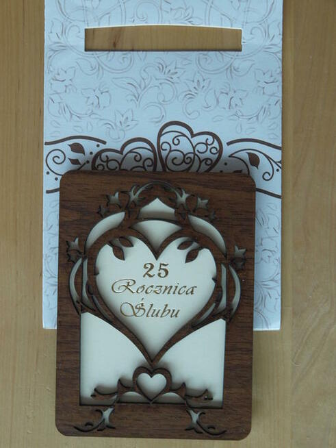 Kartka w dniu Urodzin Karta 50 urodziny urodzinowe Drewno 2w