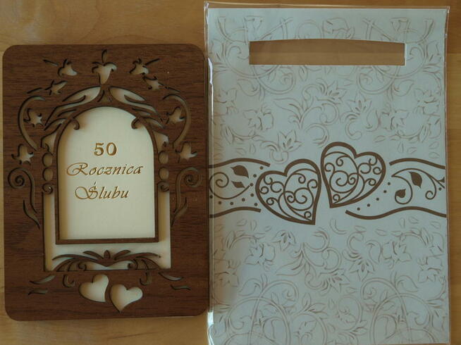 Kartka w dniu Urodzin Karta 50 urodziny urodzinowe Drewno 2w