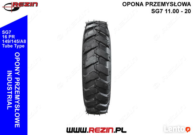 Opona przemysłowa SG7 11.00 - 20 REZIN POLSKA BIEŻNIKOWANA