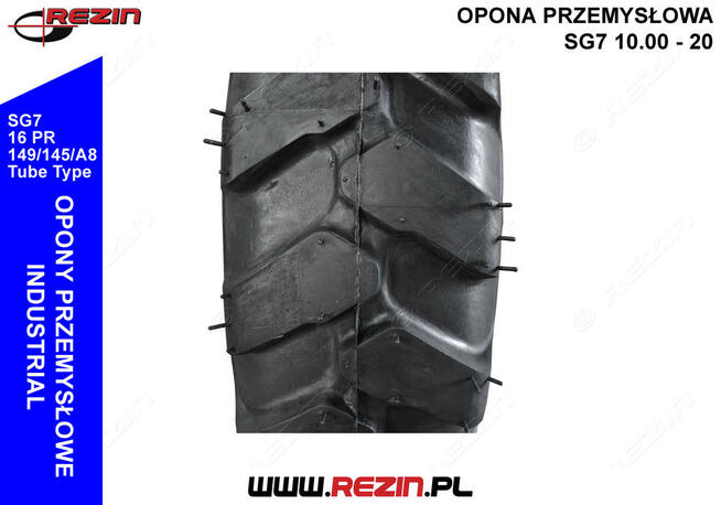 Opona przemysłowa budowlana SG7 10.00-20 REZIN BIEŻNIKOWANA