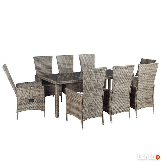 906 KPL RATTANOWY OGRODOWY RATTAN STÓŁ +8 FOTELI