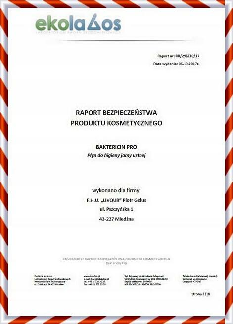 PROMOCJA ! Marka Baktericin Pro na sprzedaż 20 lat na rynku