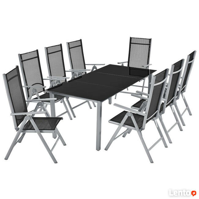 395 MEBLE OGRODOWE ALUMINIOWE 9-ELEM.KOMPLET RATY