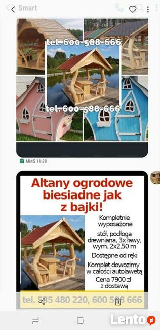 Altany ogrodowe ze stołem i ławami podłoga drewniana