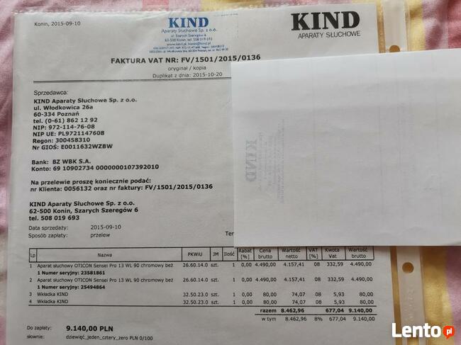 Sprzedam używane Aparaty słuchowe firmy Oticon Sensei