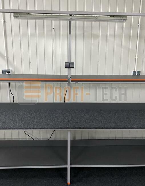 Stół roboczy montażowy do składania pakowania, blat, półki