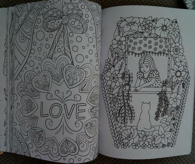 Relaksacyjna antystresowa kolorowanka różne motywy