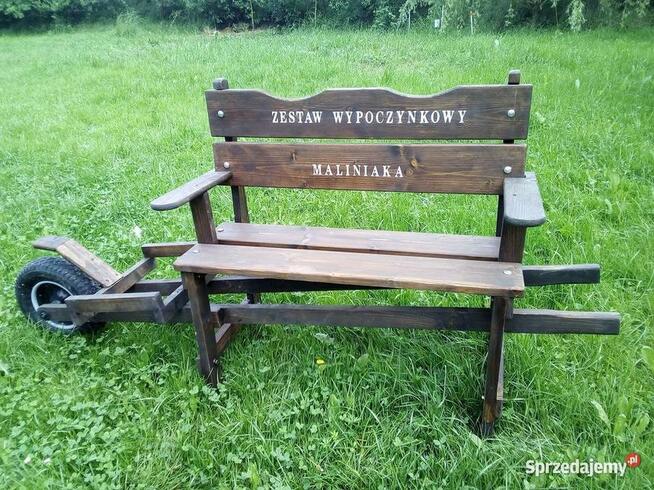 Mobilna ławka ławko-taczka z miejscem na piwo prezent hit