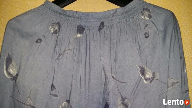 Spódniczka midi niebiesko-szara w listki.Spódnica Roz.M