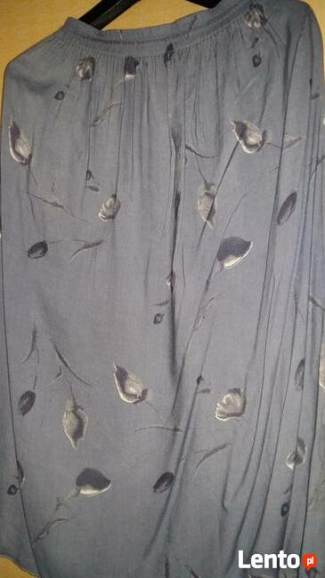 Spódniczka midi niebiesko-szara w listki.Spódnica Roz.M