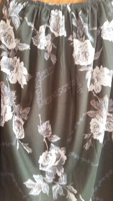 Spódniczka letnia zielona w białe kwiaty midi .Roz.M