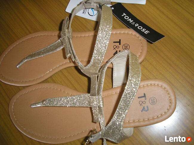 złote sandałki T&R 39 25cm.