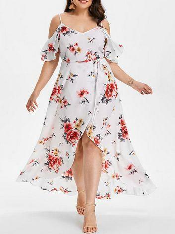 Sukienka w kwiaty midi HIT 2021 Hiszpanka XL i XXL