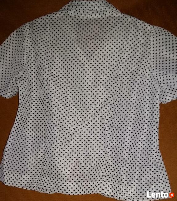 Bluzka biała w czarne groszki roz.S