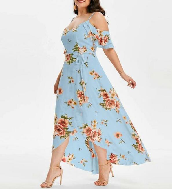 Sukienka w kwiaty midi HIT 2021 Hiszpanka XL i XXL