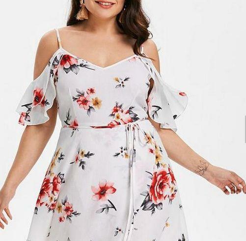 Sukienka w kwiaty midi HIT 2021 Hiszpanka XL i XXL