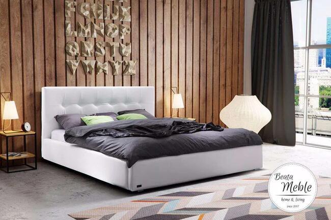 łóżko Napoli 160x200 ze stelażem listewkowym i pojemnikiem