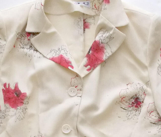 ecru żakiet z krótkim rękawem