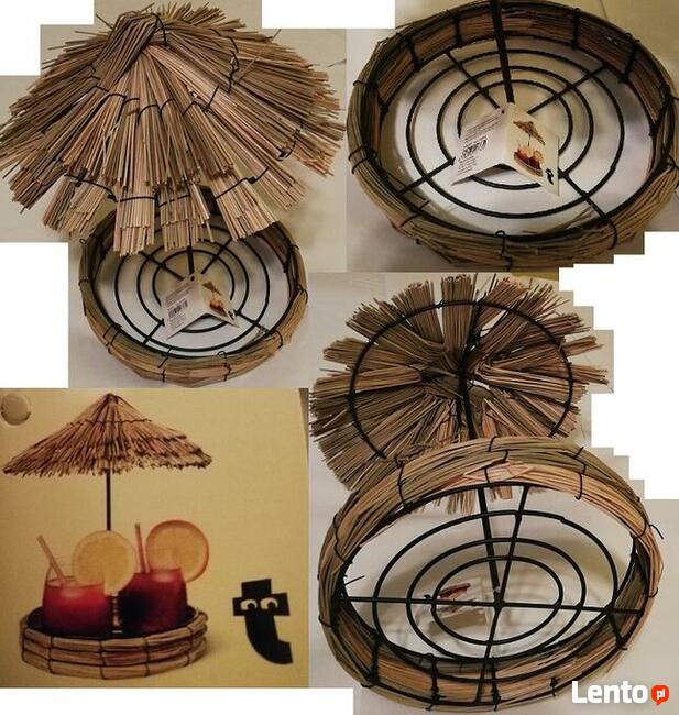 taca na drinki stojak tacka podstawka parasol ze słomy bar