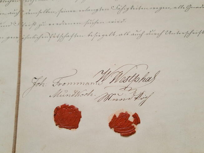 Rękopis Książę Saksonii Coburg - 1846 rok - Certyfikat