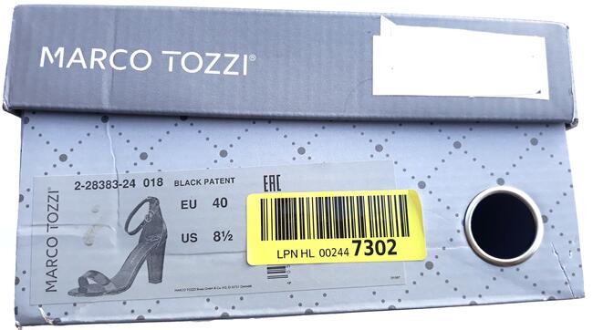 40 Marco Tozzi czarne sandałki z piętą black 26 cm