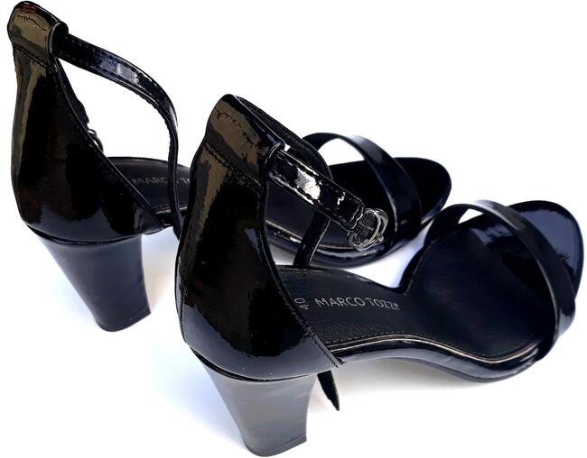 40 Marco Tozzi czarne sandałki z piętą black 26 cm