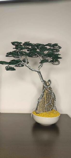 Drzewko szczęścia bonsai na kamieniu LED ręczne