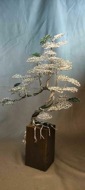 Ręczne drzewko bonsai duże z drutu