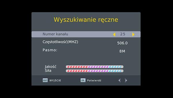 Ustawienia sygnału SAT oraz DVB-t