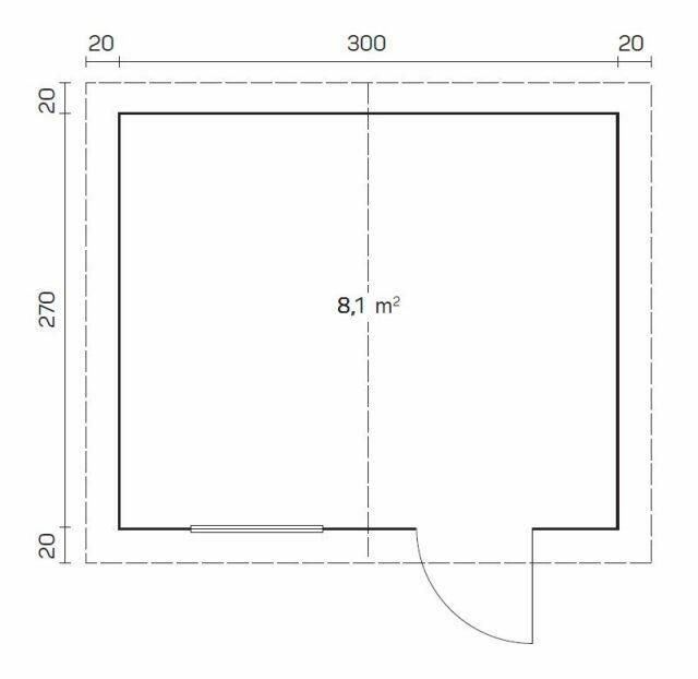 DREWNIANY DOMEK OGRODOWY CAROLINE B 8,1 M2