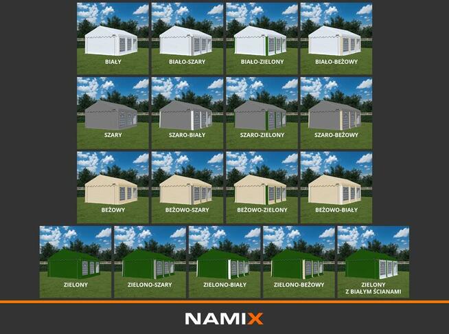 Namiot NAMIX BASIC 4x10 imprezowy ogrodowy RÓŻNE KOLORY