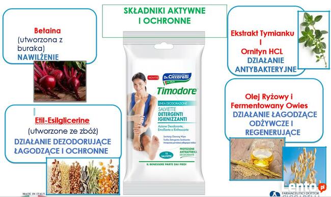 Chusteczki nawilżające, oczyszczające do stóp 15szt