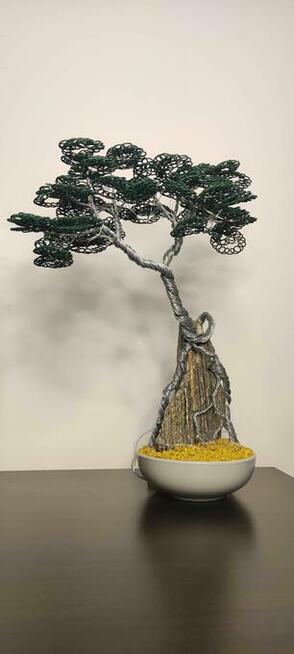 Drzewko szczęścia bonsai na kamieniu LED ręczne