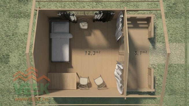 DREWNIANY DOMEK LETNISKOWY IGOR I 12 + 5,2 M2