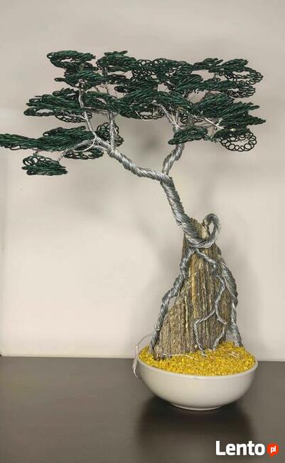 Drzewko szczęścia bonsai na kamieniu LED ręczne