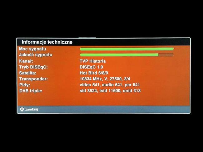 Ustawienia sygnału SAT oraz DVB-t