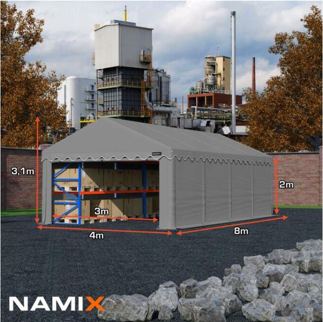 Namiot NAMIX BASIC 4x8 magazynowy RÓŻNE KOLORY