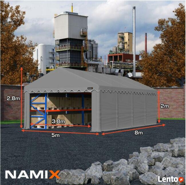 Namiot NAMIX BASIC 5x8 magazynowy RÓŻNE KOLORY