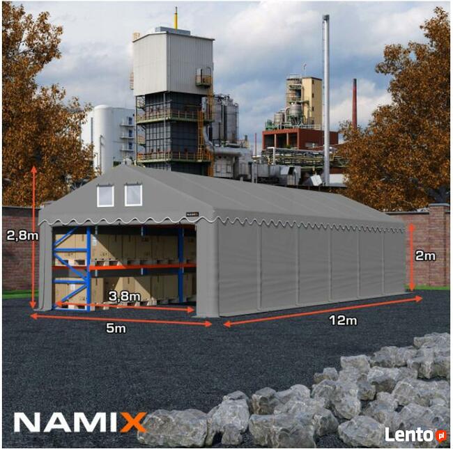 Namiot NAMIX COMFORT 5x12 magazynowy RÓŻNE KOLORY