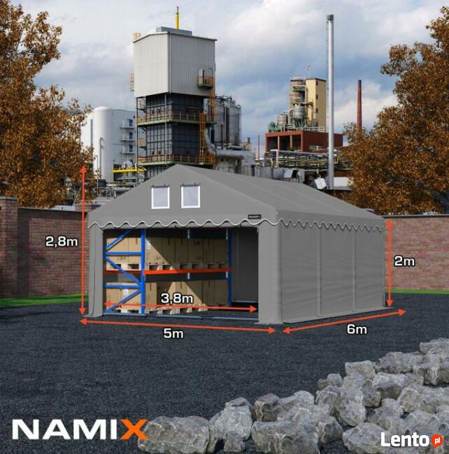 Namiot NAMIX GRAND 5x6 magazynowy RÓŻNE KOLORY