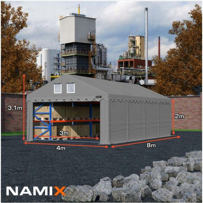 Namiot NAMIX ROYAL 4x8 magazynowy RÓŻNE KOLORY